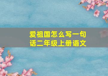 爱祖国怎么写一句话二年级上册语文