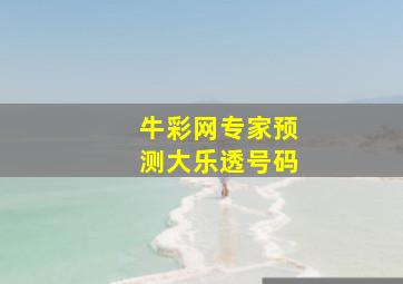 牛彩网专家预测大乐透号码