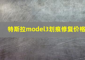 特斯拉model3划痕修复价格