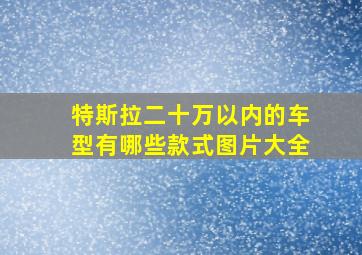 特斯拉二十万以内的车型有哪些款式图片大全