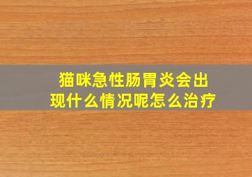 猫咪急性肠胃炎会出现什么情况呢怎么治疗