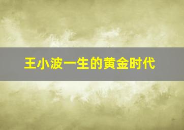 王小波一生的黄金时代