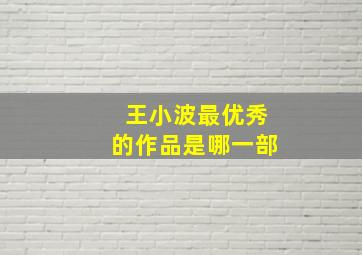 王小波最优秀的作品是哪一部