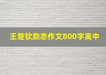 王楚钦励志作文800字高中