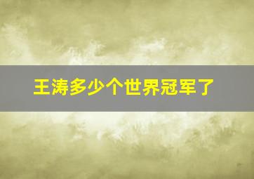 王涛多少个世界冠军了