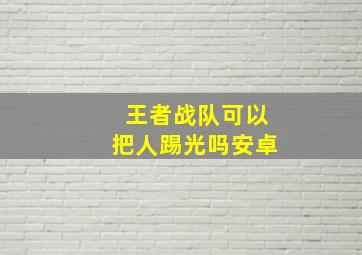 王者战队可以把人踢光吗安卓