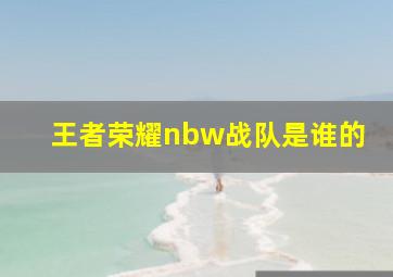 王者荣耀nbw战队是谁的