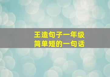 王造句子一年级简单短的一句话