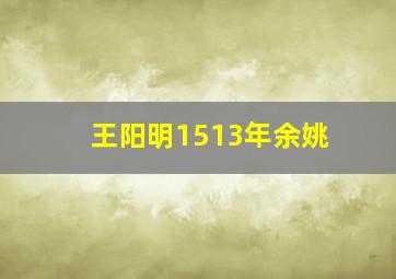 王阳明1513年余姚