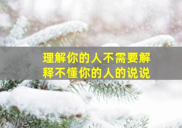 理解你的人不需要解释不懂你的人的说说