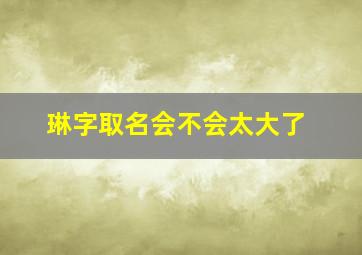 琳字取名会不会太大了