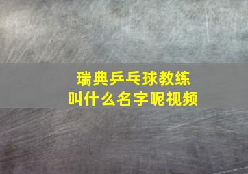 瑞典乒乓球教练叫什么名字呢视频