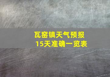 瓦窑镇天气预报15天准确一览表