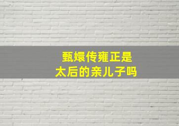 甄嬛传雍正是太后的亲儿子吗