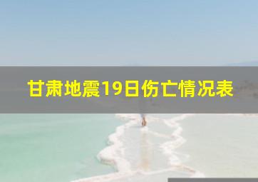 甘肃地震19日伤亡情况表