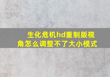 生化危机hd重制版视角怎么调整不了大小模式