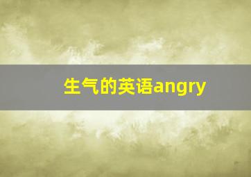 生气的英语angry