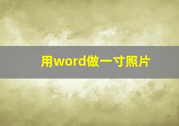 用word做一寸照片