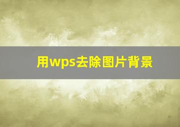 用wps去除图片背景