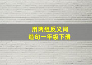 用两组反义词造句一年级下册