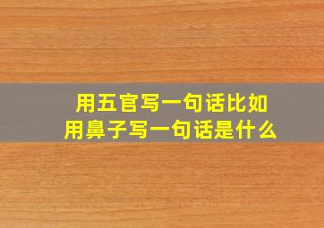 用五官写一句话比如用鼻子写一句话是什么