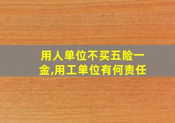 用人单位不买五险一金,用工单位有何责任