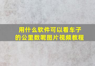 用什么软件可以看车子的公里数呢图片视频教程