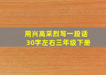 用兴高采烈写一段话30字左右三年级下册