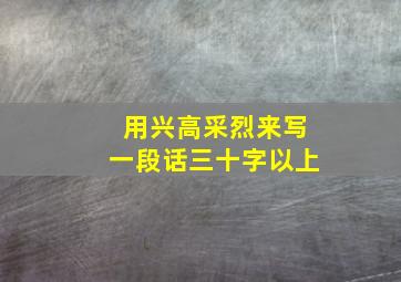 用兴高采烈来写一段话三十字以上