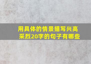 用具体的情景描写兴高采烈20字的句子有哪些