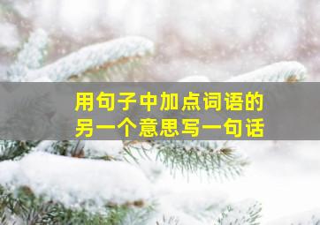 用句子中加点词语的另一个意思写一句话