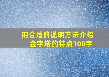 用合适的说明方法介绍金字塔的特点100字