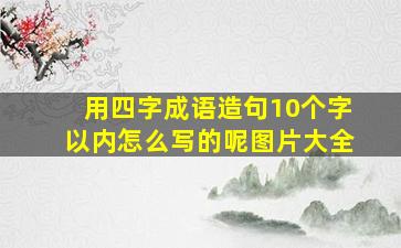 用四字成语造句10个字以内怎么写的呢图片大全