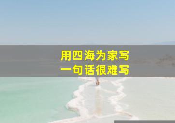 用四海为家写一句话很难写