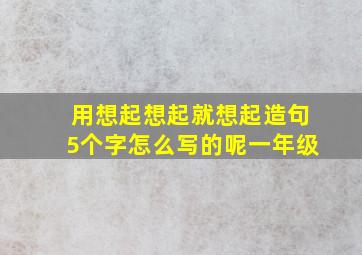 用想起想起就想起造句5个字怎么写的呢一年级