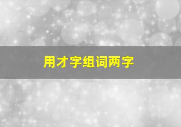 用才字组词两字