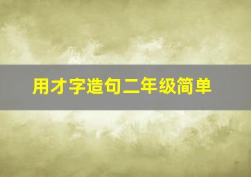 用才字造句二年级简单