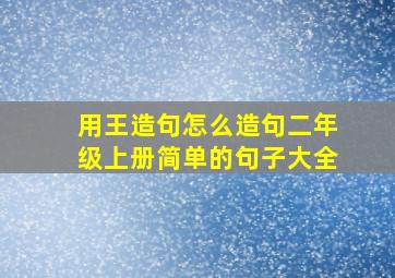 用王造句怎么造句二年级上册简单的句子大全