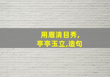 用眉清目秀,亭亭玉立,造句