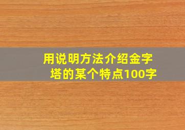 用说明方法介绍金字塔的某个特点100字