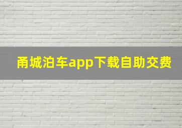 甬城泊车app下载自助交费