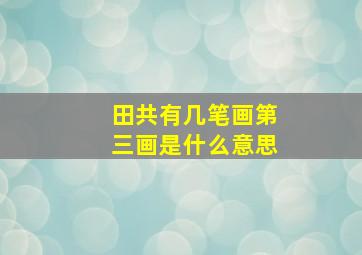 田共有几笔画第三画是什么意思