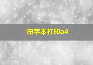 田字本打印a4