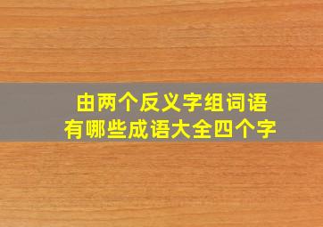 由两个反义字组词语有哪些成语大全四个字