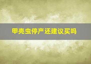 甲壳虫停产还建议买吗