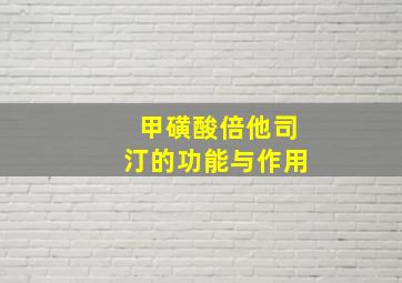 甲磺酸倍他司汀的功能与作用