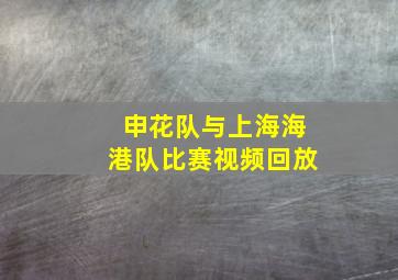 申花队与上海海港队比赛视频回放