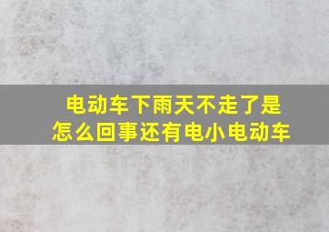 电动车下雨天不走了是怎么回事还有电小电动车