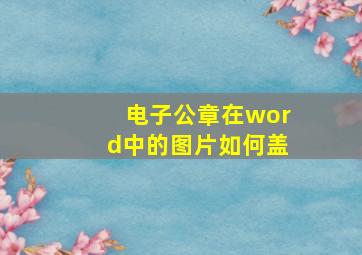 电子公章在word中的图片如何盖