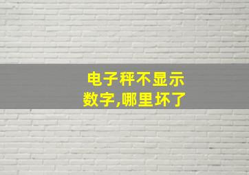 电子秤不显示数字,哪里坏了